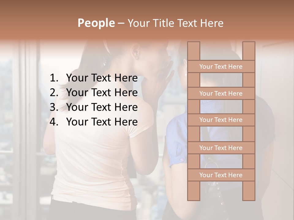 Talking Middle Businesswoman PowerPoint Template