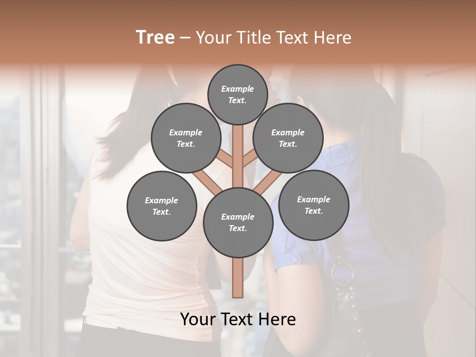 Talking Middle Businesswoman PowerPoint Template