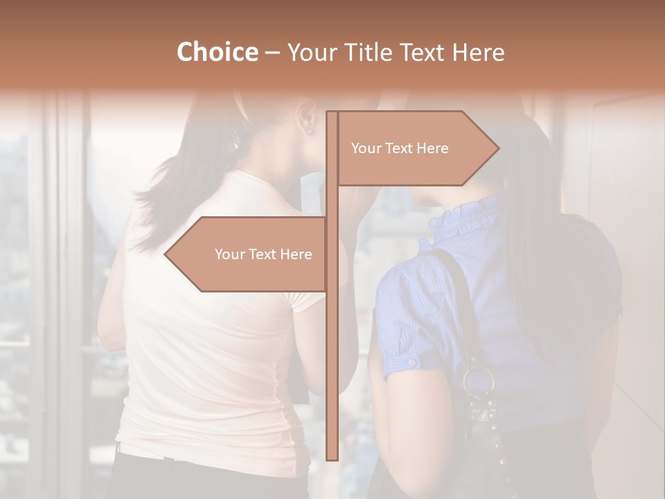 Talking Middle Businesswoman PowerPoint Template