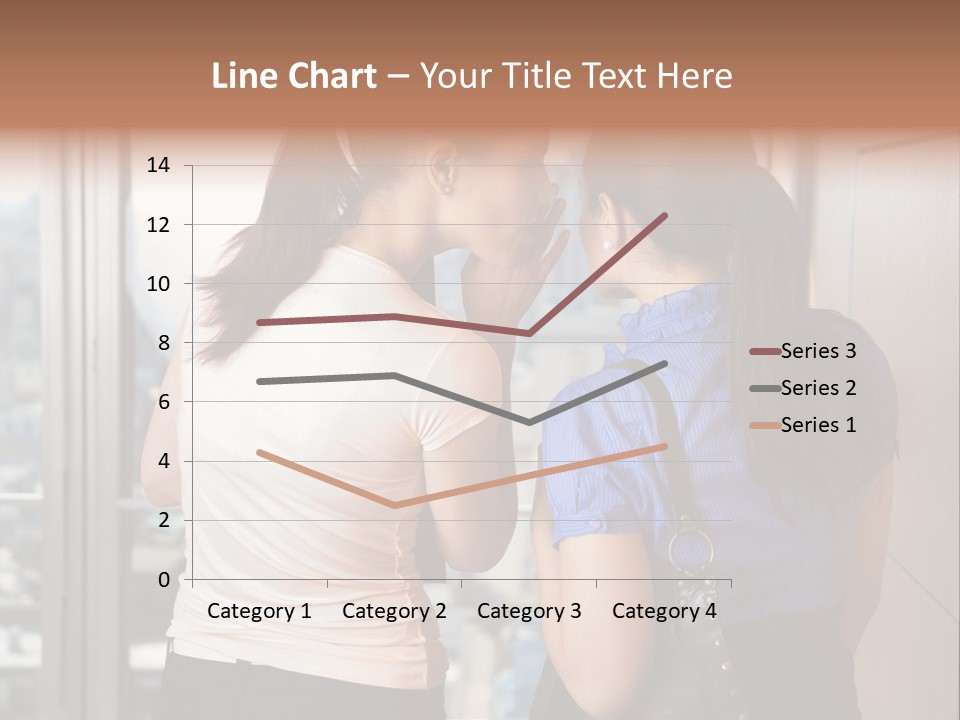 Talking Middle Businesswoman PowerPoint Template