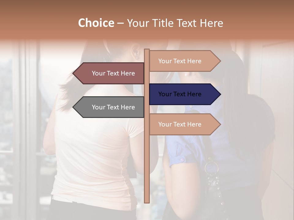 Talking Middle Businesswoman PowerPoint Template