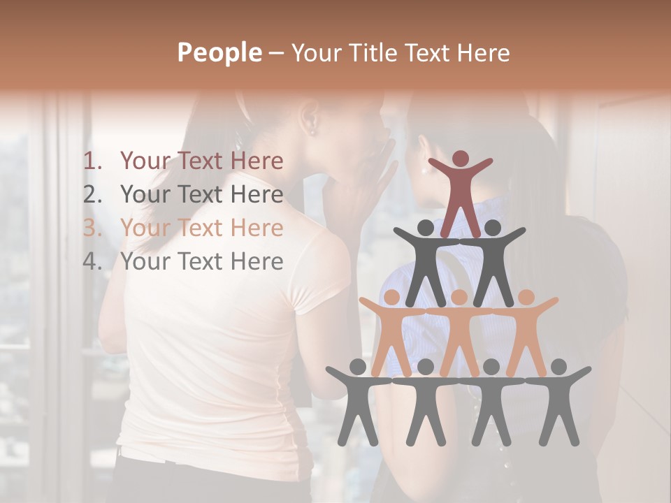 Talking Middle Businesswoman PowerPoint Template