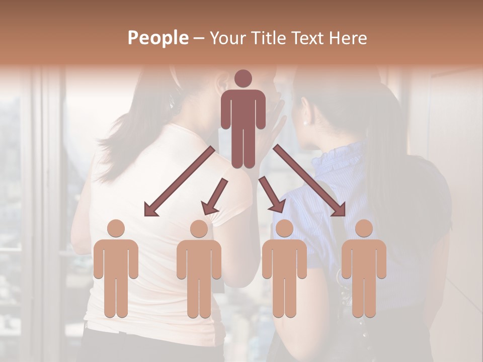 Talking Middle Businesswoman PowerPoint Template