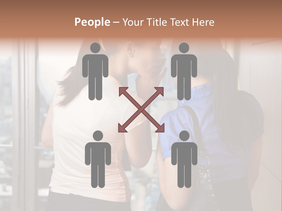 Talking Middle Businesswoman PowerPoint Template