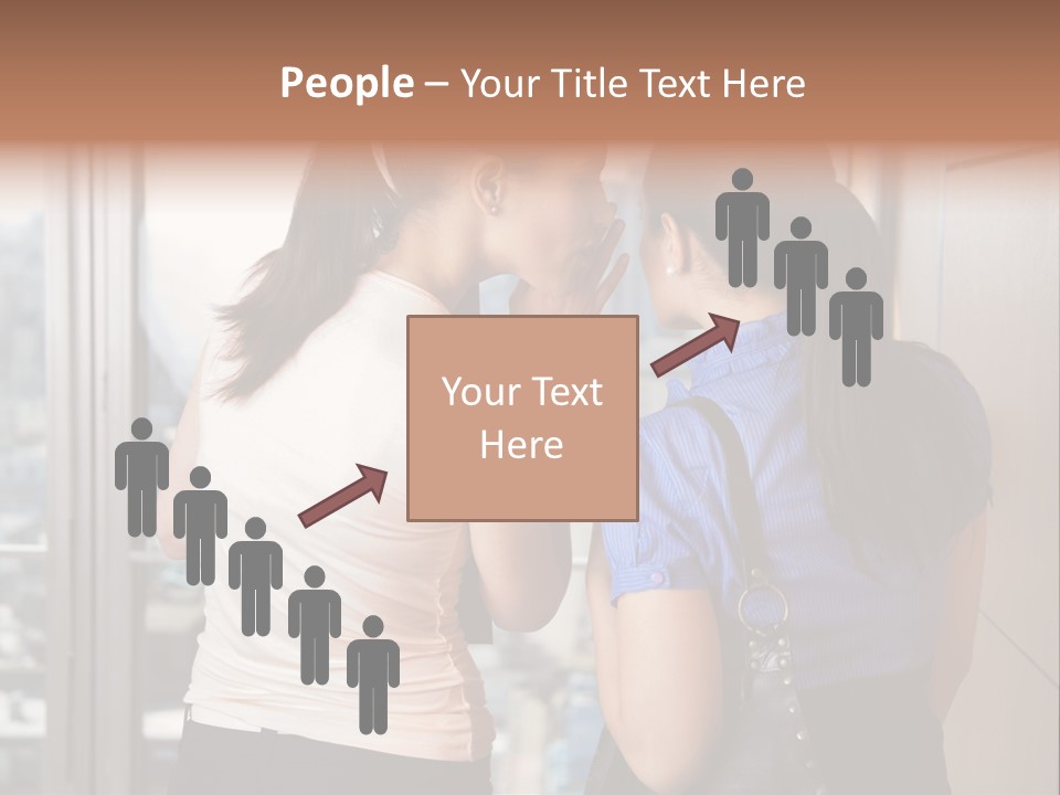 Talking Middle Businesswoman PowerPoint Template