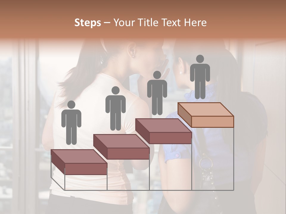 Talking Middle Businesswoman PowerPoint Template