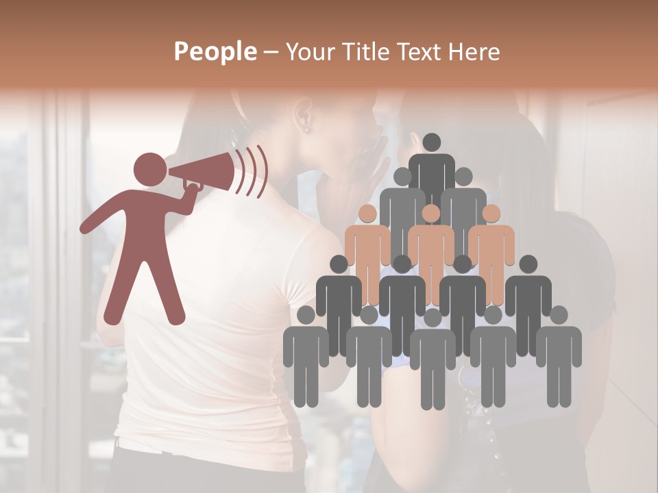 Talking Middle Businesswoman PowerPoint Template