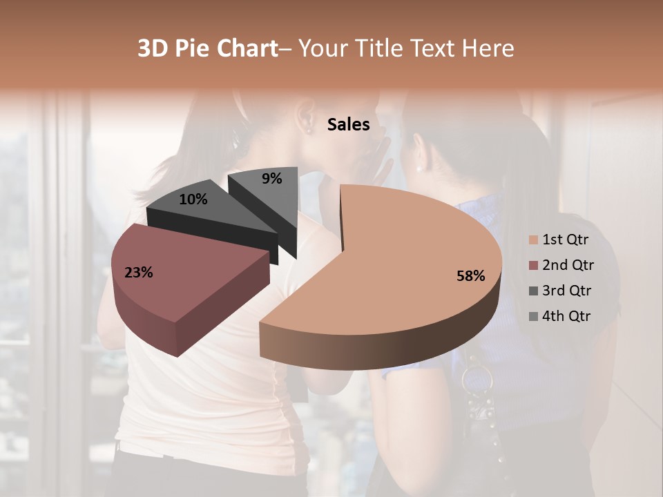 Talking Middle Businesswoman PowerPoint Template