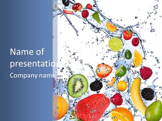 Splashing Citrus Water PowerPoint Template