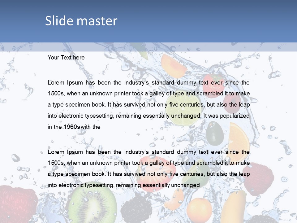 Splashing Citrus Water PowerPoint Template