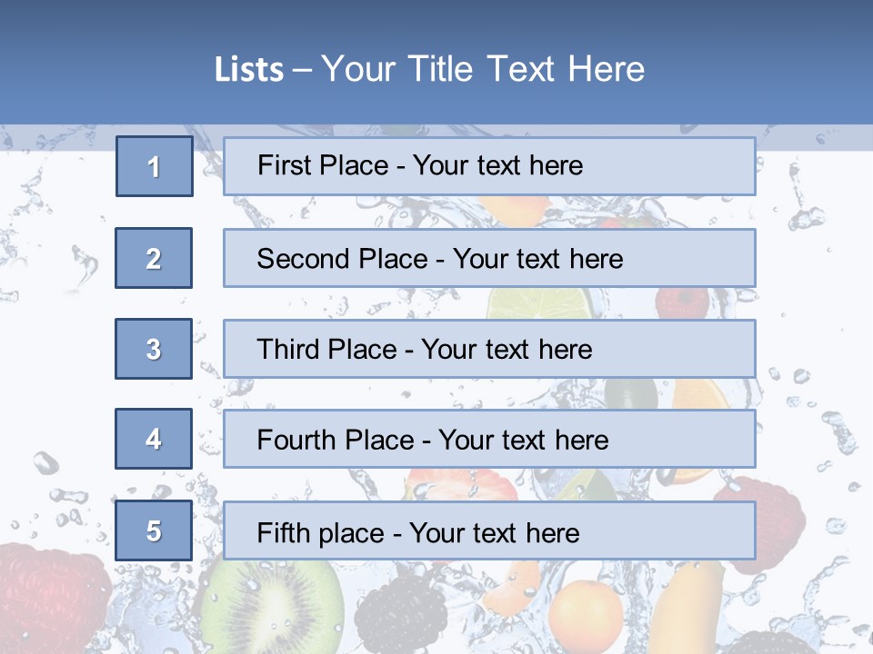 Splashing Citrus Water PowerPoint Template