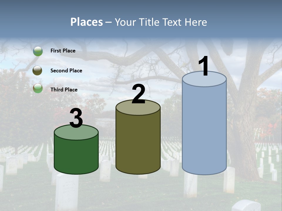 Cemetery Gravestone Blue PowerPoint Template