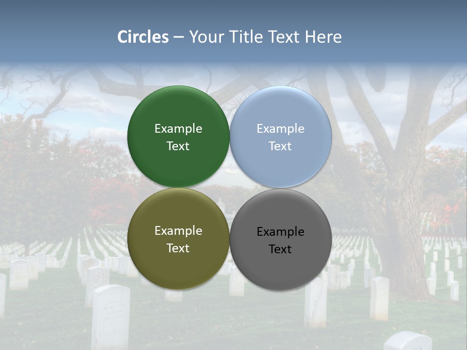 Cemetery Gravestone Blue PowerPoint Template