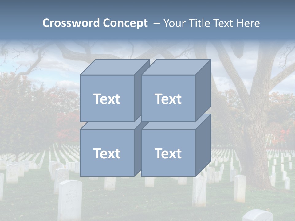 Cemetery Gravestone Blue PowerPoint Template