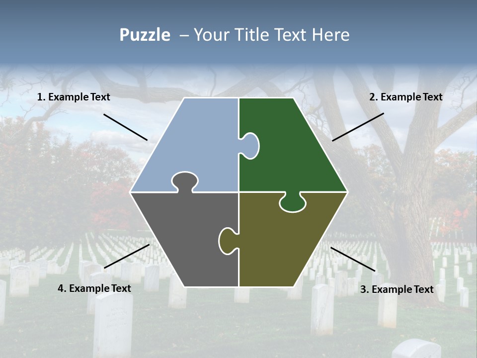Cemetery Gravestone Blue PowerPoint Template