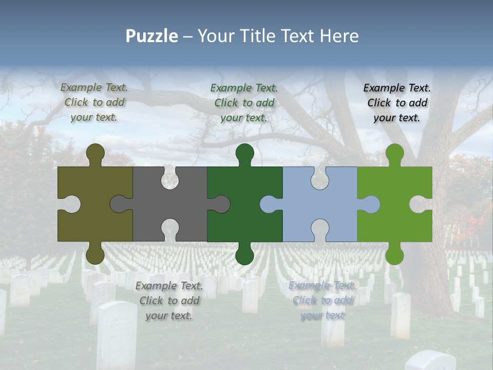 Cemetery Gravestone Blue PowerPoint Template