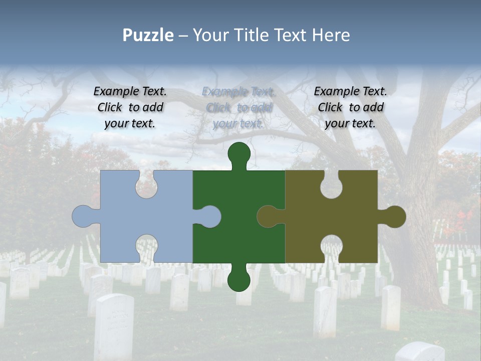 Cemetery Gravestone Blue PowerPoint Template