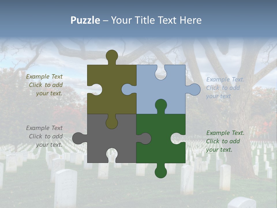 Cemetery Gravestone Blue PowerPoint Template