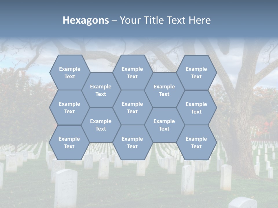 Cemetery Gravestone Blue PowerPoint Template