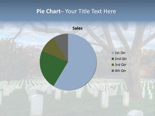 Cemetery Gravestone Blue PowerPoint Template