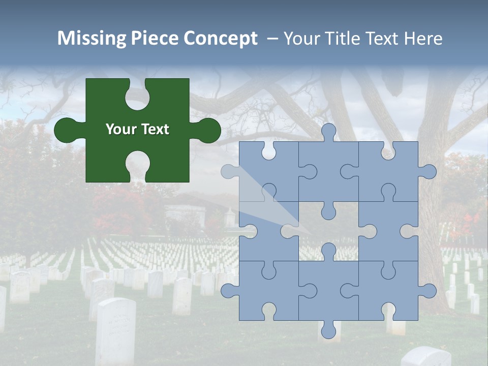 Cemetery Gravestone Blue PowerPoint Template