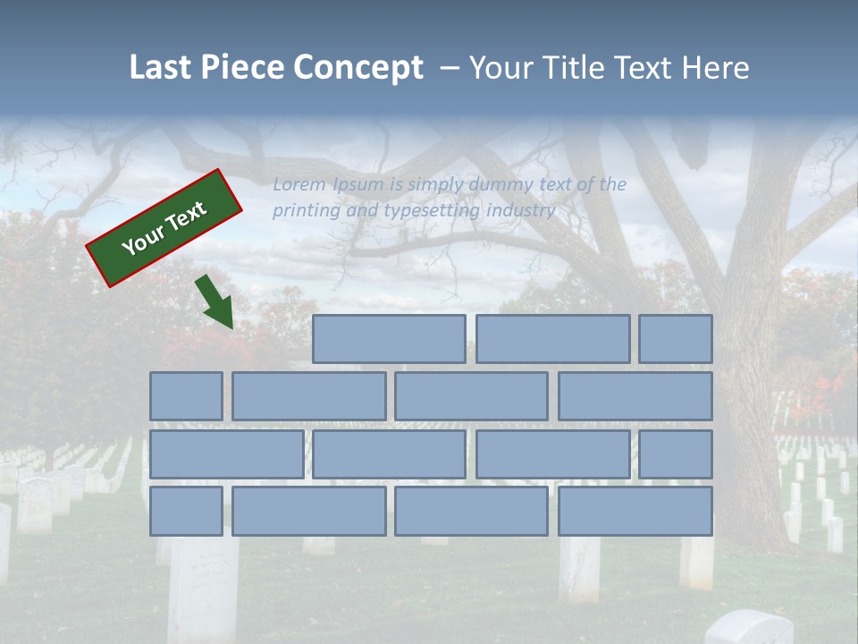 Cemetery Gravestone Blue PowerPoint Template