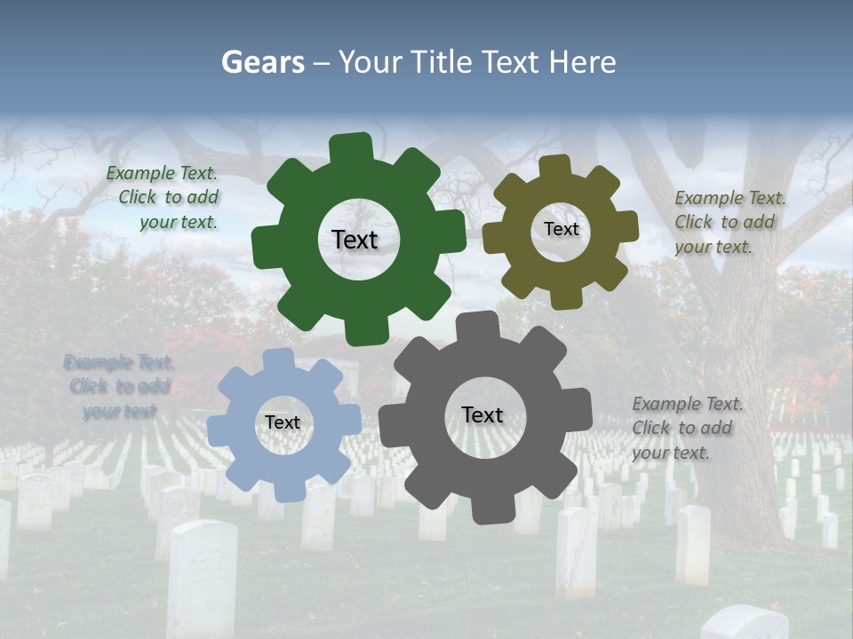 Cemetery Gravestone Blue PowerPoint Template