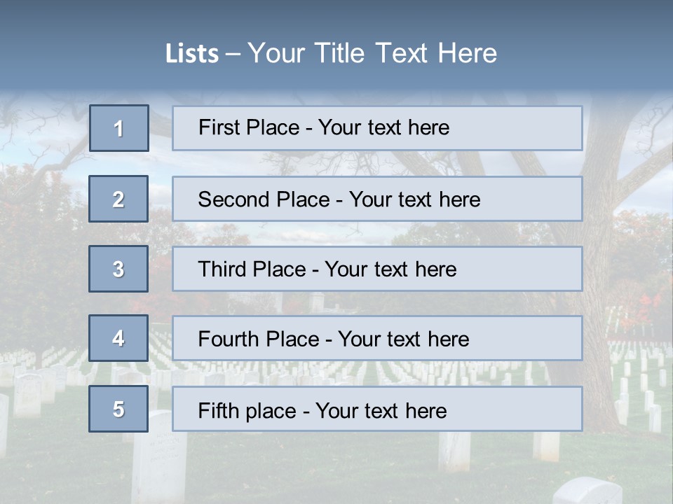 Cemetery Gravestone Blue PowerPoint Template