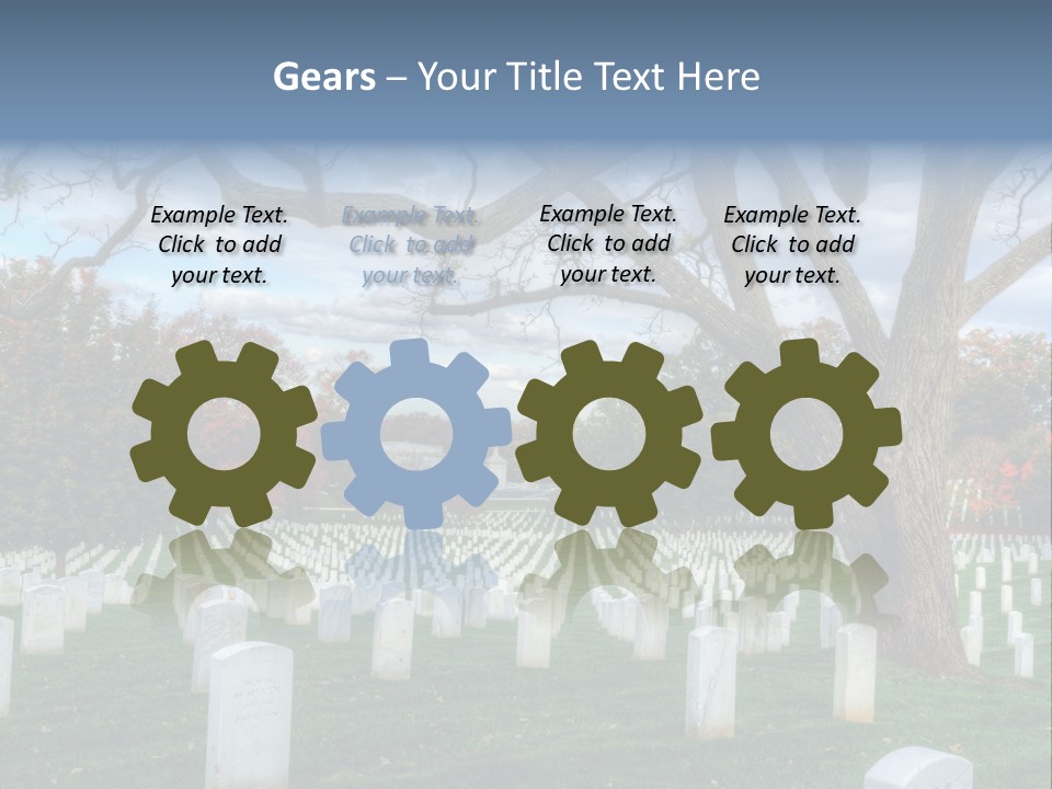 Cemetery Gravestone Blue PowerPoint Template