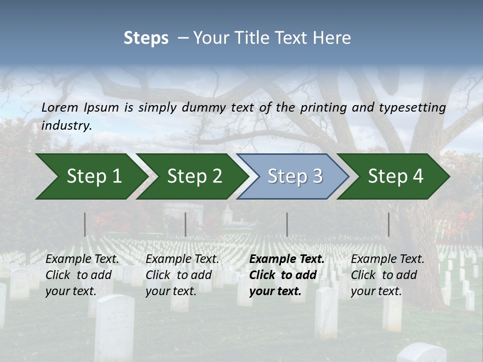 Cemetery Gravestone Blue PowerPoint Template