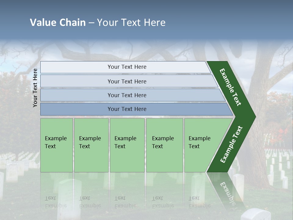 Cemetery Gravestone Blue PowerPoint Template