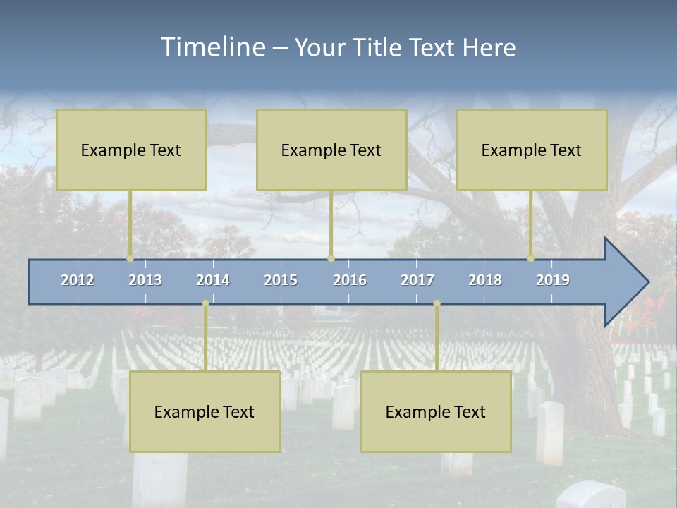 Cemetery Gravestone Blue PowerPoint Template