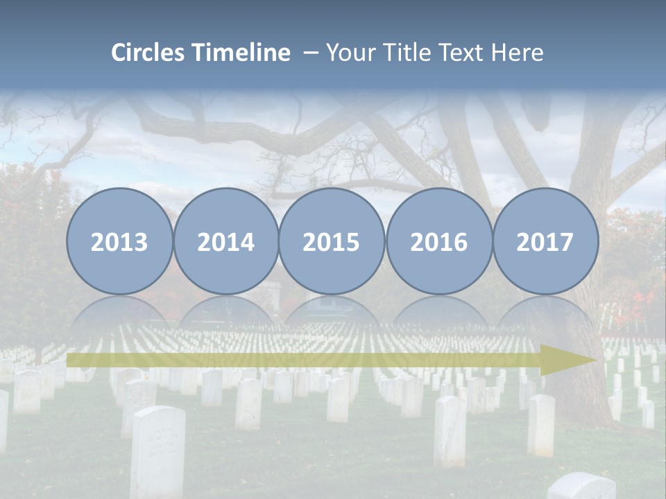 Cemetery Gravestone Blue PowerPoint Template