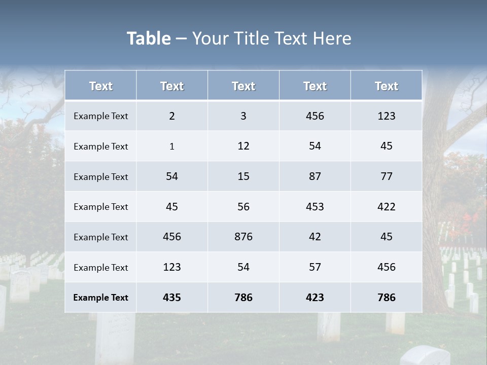Cemetery Gravestone Blue PowerPoint Template