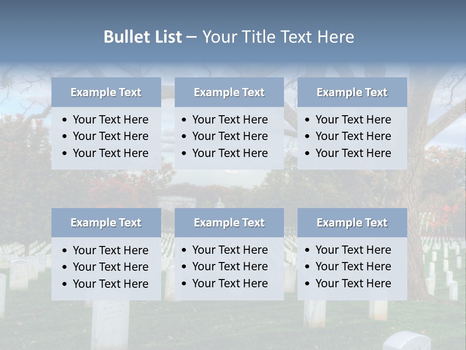 Cemetery Gravestone Blue PowerPoint Template