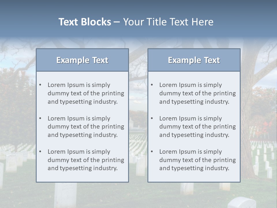 Cemetery Gravestone Blue PowerPoint Template