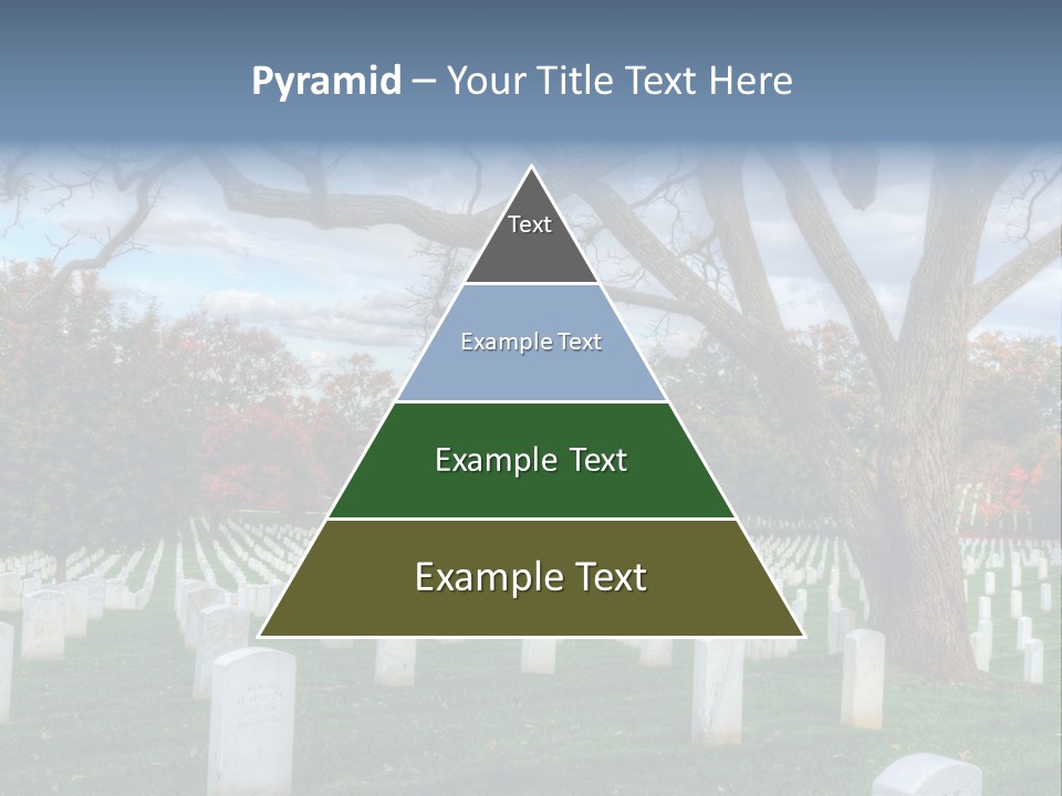 Cemetery Gravestone Blue PowerPoint Template