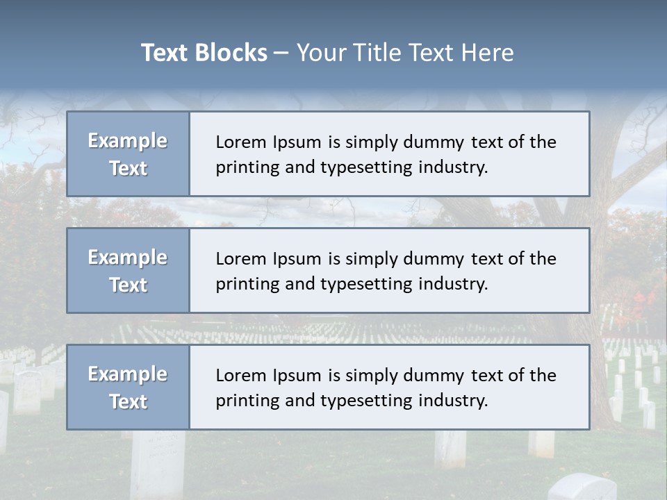 Cemetery Gravestone Blue PowerPoint Template