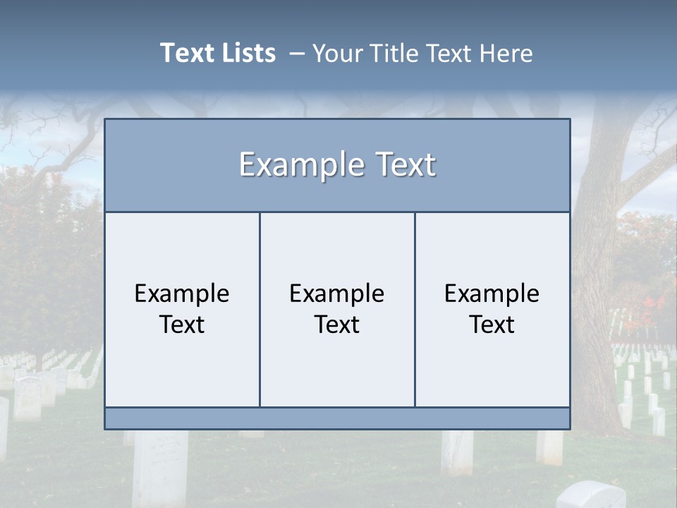 Cemetery Gravestone Blue PowerPoint Template