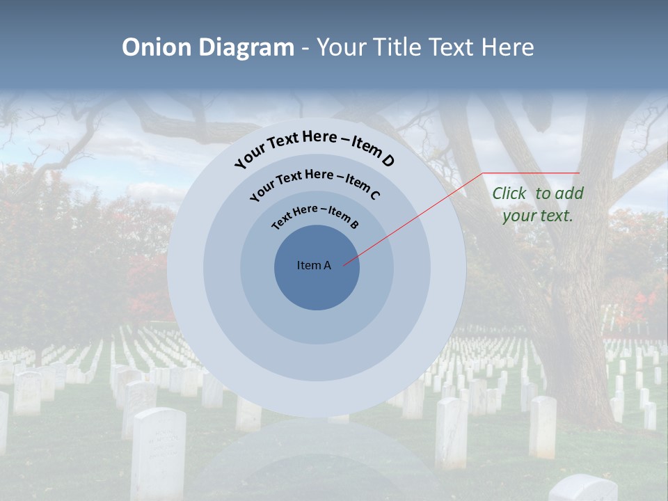 Cemetery Gravestone Blue PowerPoint Template