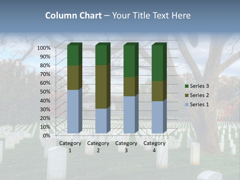 Cemetery Gravestone Blue PowerPoint Template