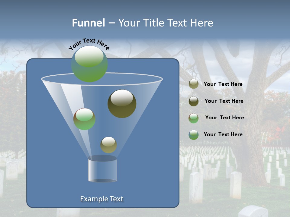 Cemetery Gravestone Blue PowerPoint Template