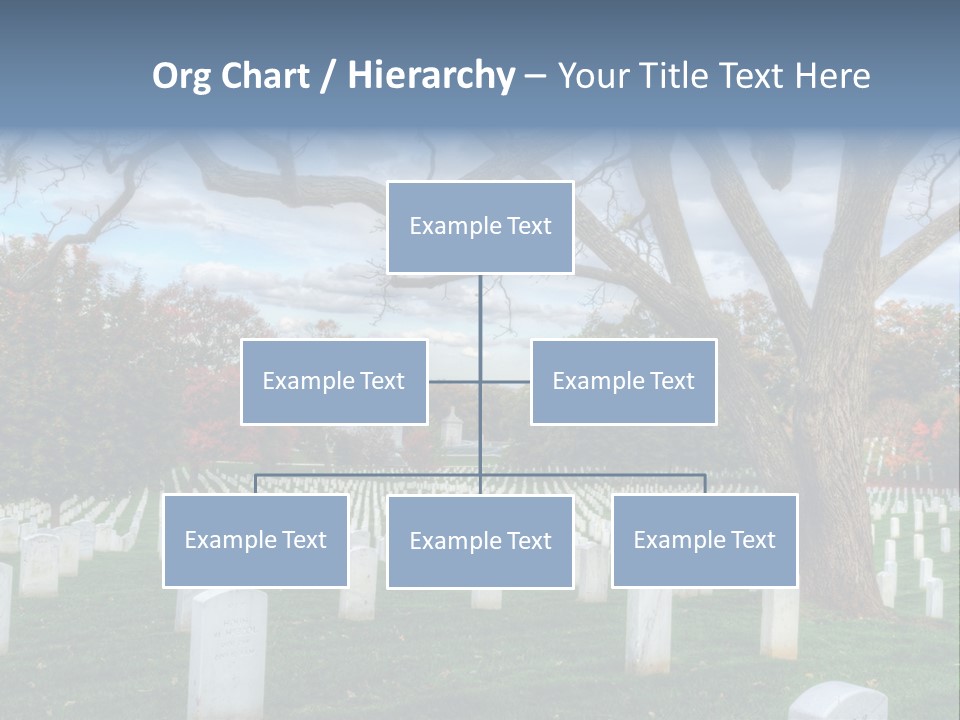 Cemetery Gravestone Blue PowerPoint Template