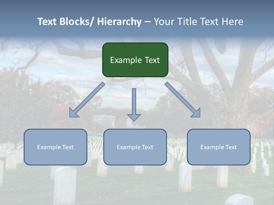 Cemetery Gravestone Blue PowerPoint Template