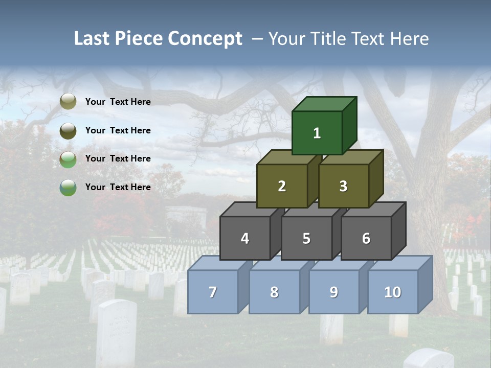 Cemetery Gravestone Blue PowerPoint Template