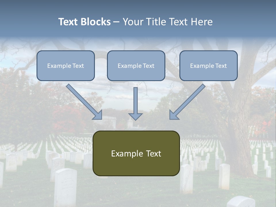 Cemetery Gravestone Blue PowerPoint Template
