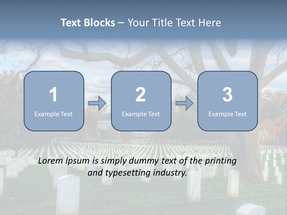 Cemetery Gravestone Blue PowerPoint Template