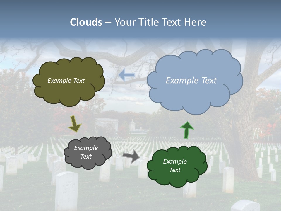 Cemetery Gravestone Blue PowerPoint Template