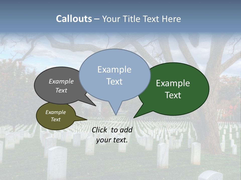 Cemetery Gravestone Blue PowerPoint Template