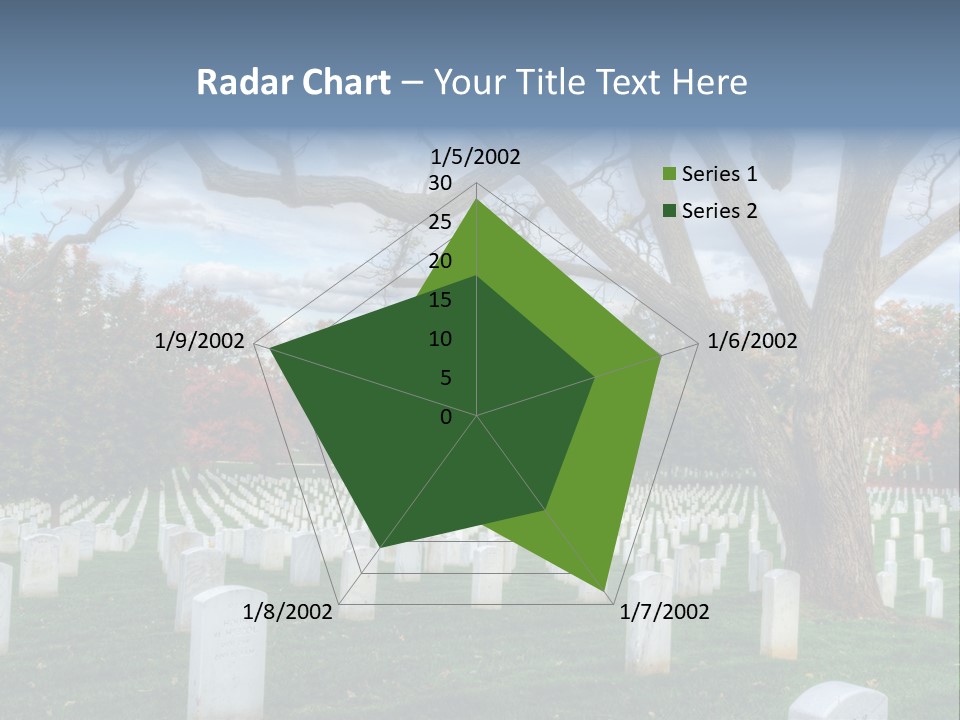 Cemetery Gravestone Blue PowerPoint Template